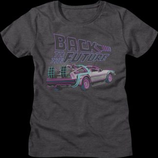 Womens DeLorean Neon Outline Back To The Future Shirt