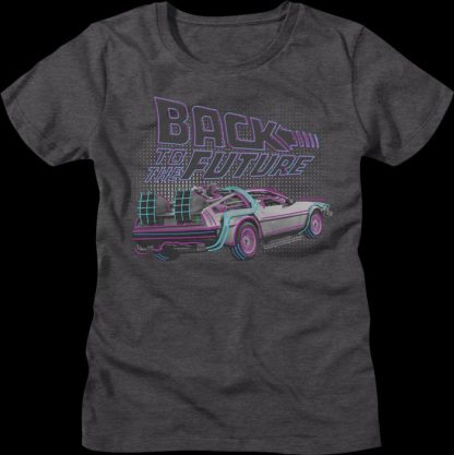 Womens DeLorean Neon Outline Back To The Future Shirt
