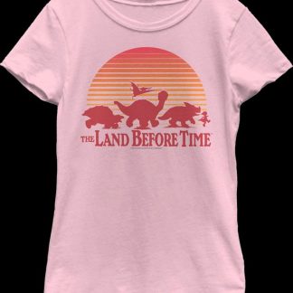 Girls Youth Vintage Sunset Silhouette Land Before Time Shirt