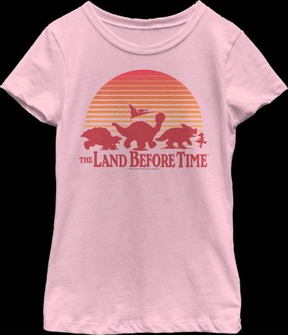 Girls Youth Vintage Sunset Silhouette Land Before Time Shirt