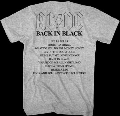 Vintage Back In Black ACDC Shirt - Image 2