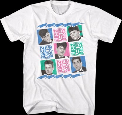 Retro Tuxes In Squares New Kids On The Block T-Shirt