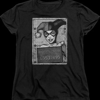 Womens Harley Quinn Mug Shot DC Comics Shirt