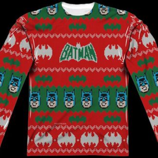 Batman Ugly Christmas Faux Sweater Long Sleeve Tee