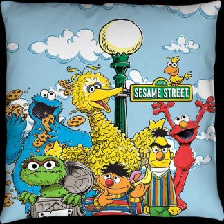 Cast of Sesame Street Throw Pillow