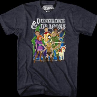 Navy Heather Animated Friends Dungeons & Dragons T-Shirt