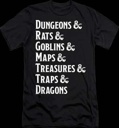 Dungeon List Dungeons & Dragons T-Shirt