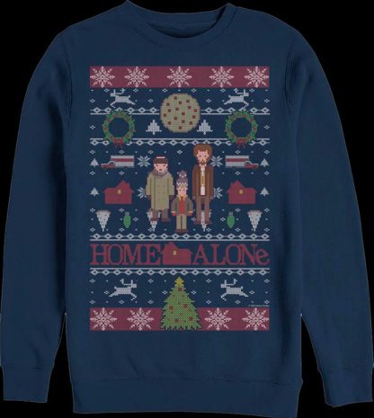 Faux Ugly Christmas Sweater Main Characters Home Alone Sweatshirt