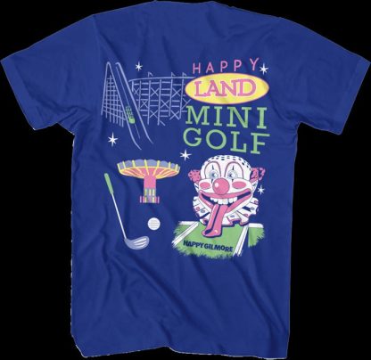 Front & Back Happy Land Mini Golf Happy Gilmore T-Shirt - Image 2