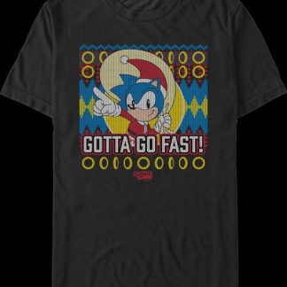 Gotta Go Fast Faux Ugly Christmas Sweater Sonic The Hedgehog T-Shirt