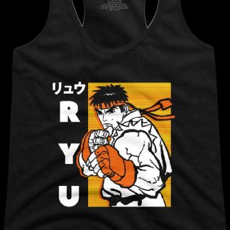 Ladies Ryu Japanese Street Fighter Racerback Tank Top