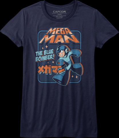 Womens Japanese Blue Bomber Mega Man Shirt