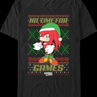 No Time For Games Faux Ugly Sweater Sonic The Hedgehog T-Shirt