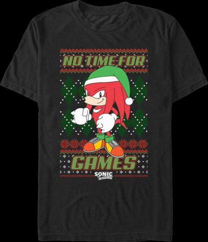 No Time For Games Faux Ugly Sweater Sonic The Hedgehog T-Shirt