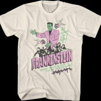 Vintage It Comes To Life Illustration Frankenstein T-Shirt