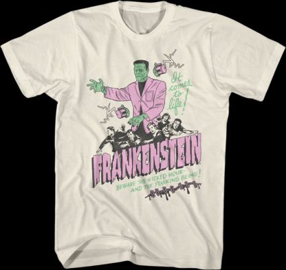 Vintage It Comes To Life Illustration Frankenstein T-Shirt