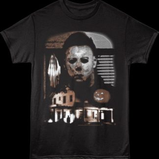 Front & Back Michael Myers Collage Halloween T-Shirt