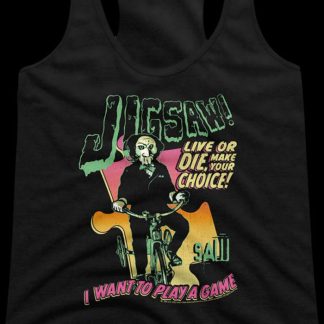 Ladies I Want To Play A Game Saw Racerback Tank Top
