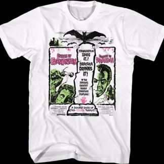 Frankenstein And Dracula Double Feature Poster Hammer Films T-Shirt