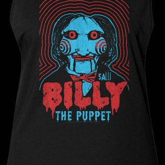 Ladies Vintage Billy the Puppet Saw Muscle Tank Top