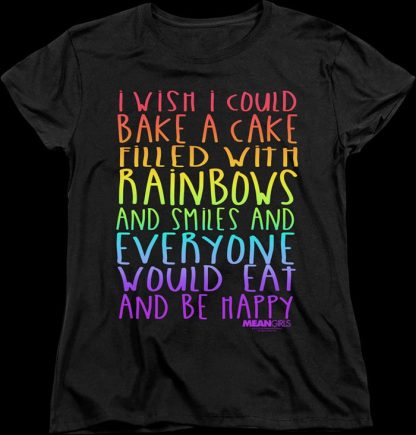 Womens Mean Girls Cake Filled With Rainbows Shirt