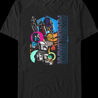 The Mandalorian Colorful Collage Star Wars T-Shirt