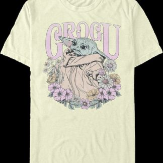 Grogu Flowers Mandalorian Star Wars T-Shirt