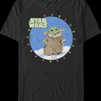 The Child Christmas Lights Circle The Mandalorian Star Wars T-Shirt