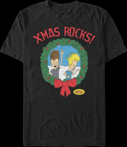 Black Xmas Rocks Beavis And Butt-Head T-Shirt