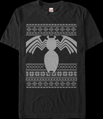Venom Faux Ugly Christmas Sweater Marvel Comics T-Shirt