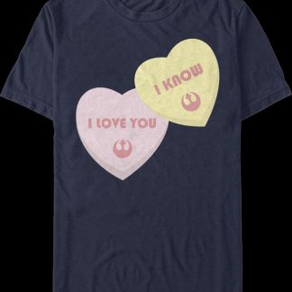 I Love You I Know Candy Hearts Star Wars T-Shirt